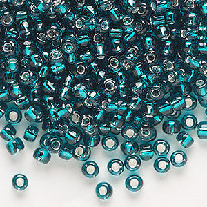 Silver Lined Teal Beads